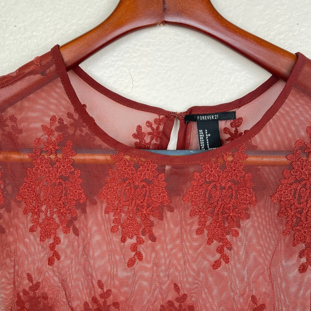 Womens‎ Top Sz S Sheer Lace Dark Fairy Whimsigoth Mesh Delicate Witchy Layering - Picture 4 of 6